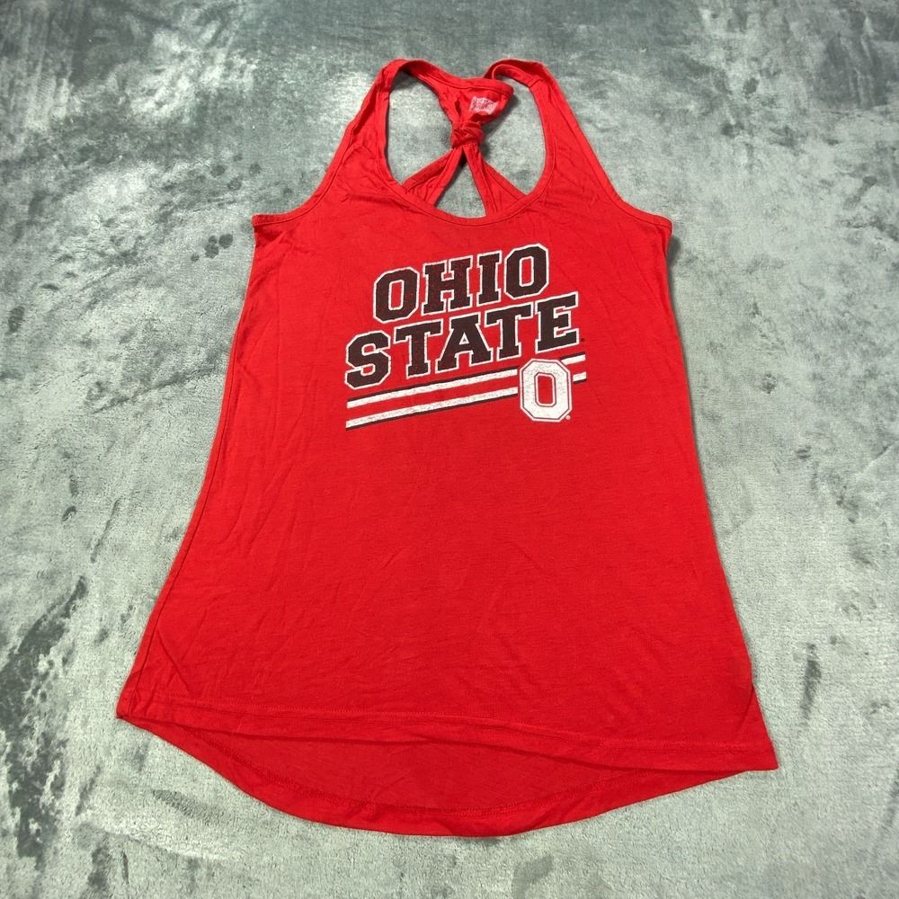 Ohio State Tank Top XL Red Graphic Racerback Buckeye College Fan Shirt Sport Top